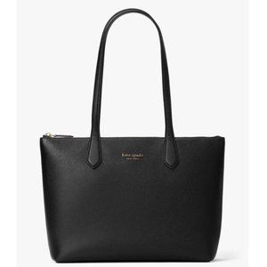 Kate Spade Pebbled Leather Black Large Tote Bag Pink Liner & Dust Bag K4593 NWT